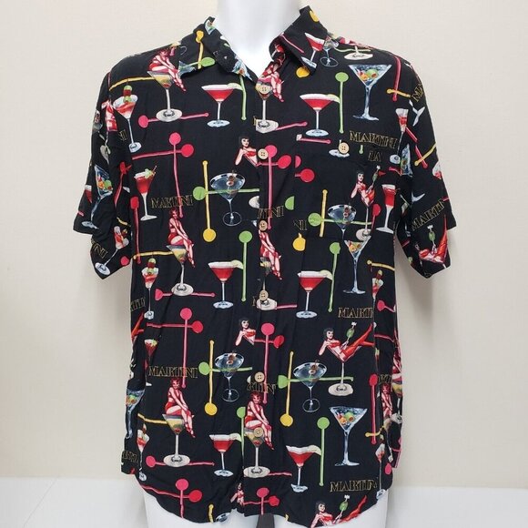 Junction West Other - Junction West Mens Martini Drinks Women Button Up Shirt Size Medium